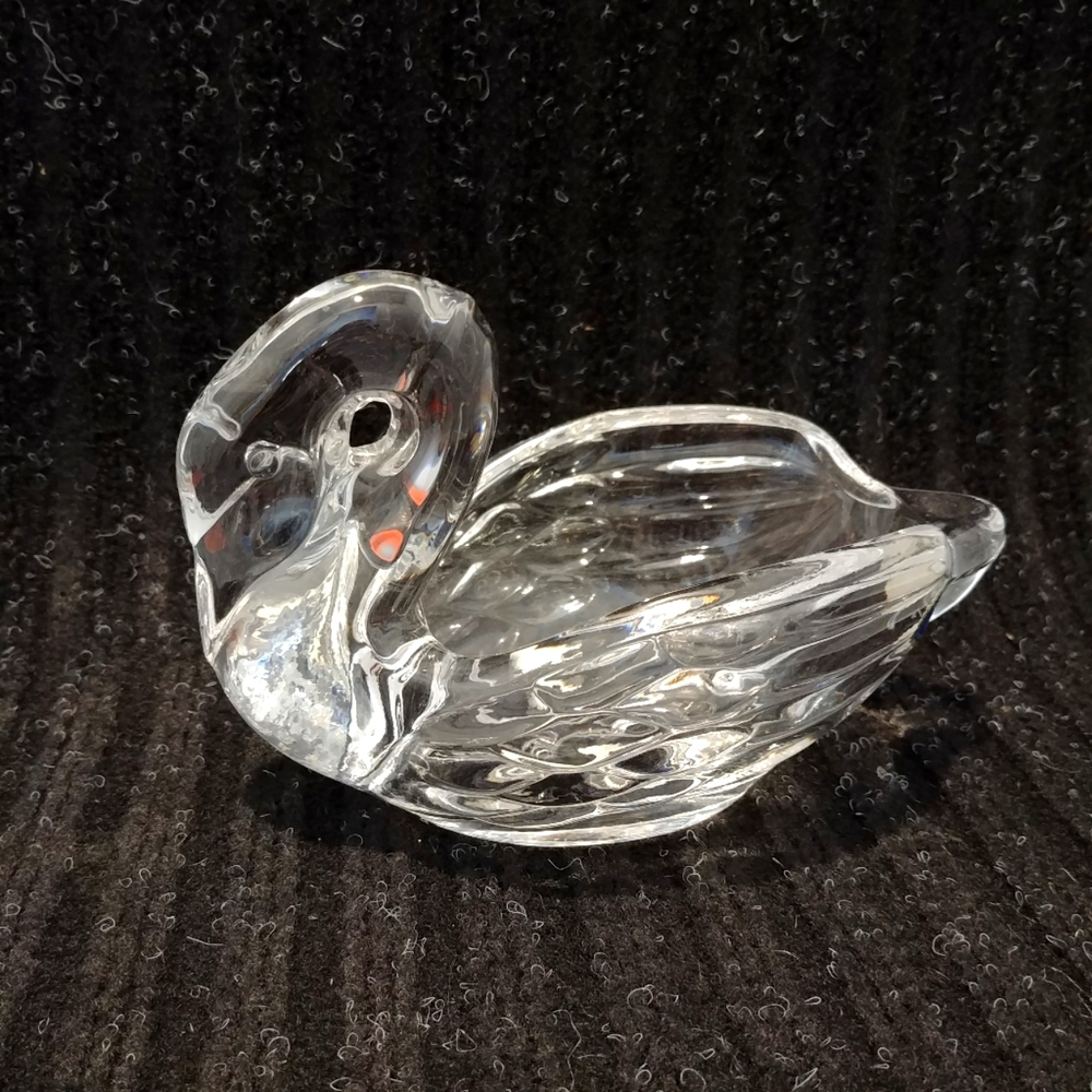 Bohemia Swan Crystal Vintage. Clear. EUC.